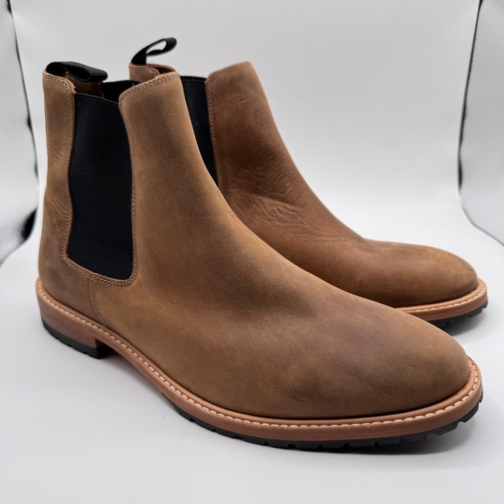 Nisolo Marco Everyday Chelsea Leather Men's 11.5 Pull-On Boots Brown All Weather - Picture 1 of 7
